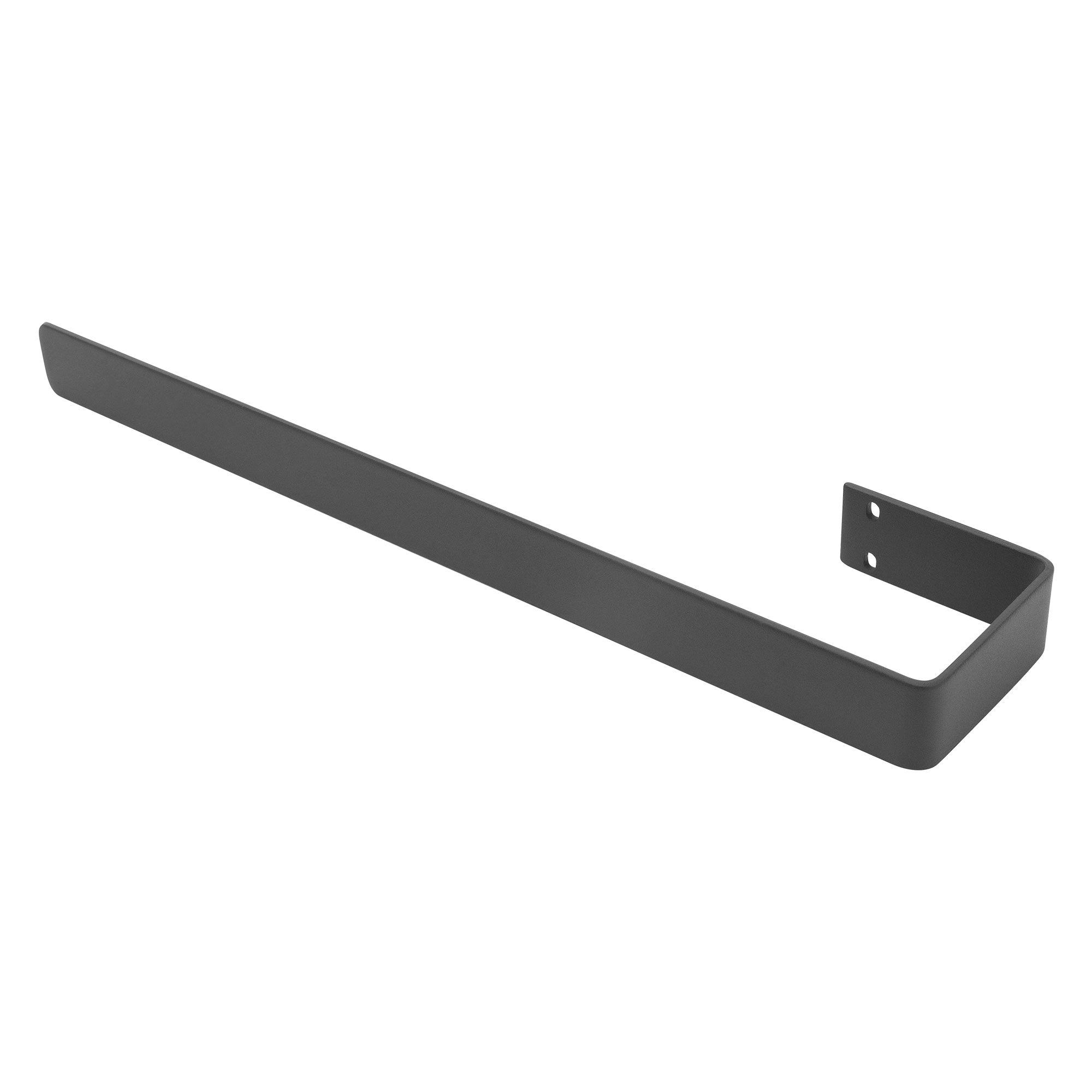 Anthrazitfarbener Handtuchhalter in L-Form.