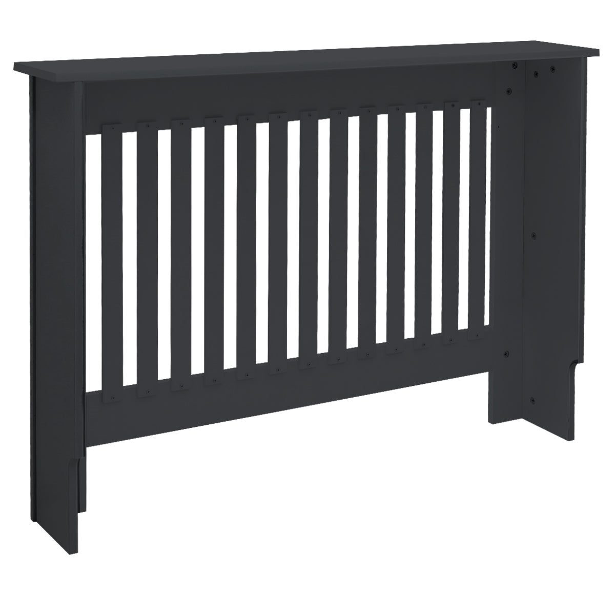 Graues Paneel mit vertikalen Streben.