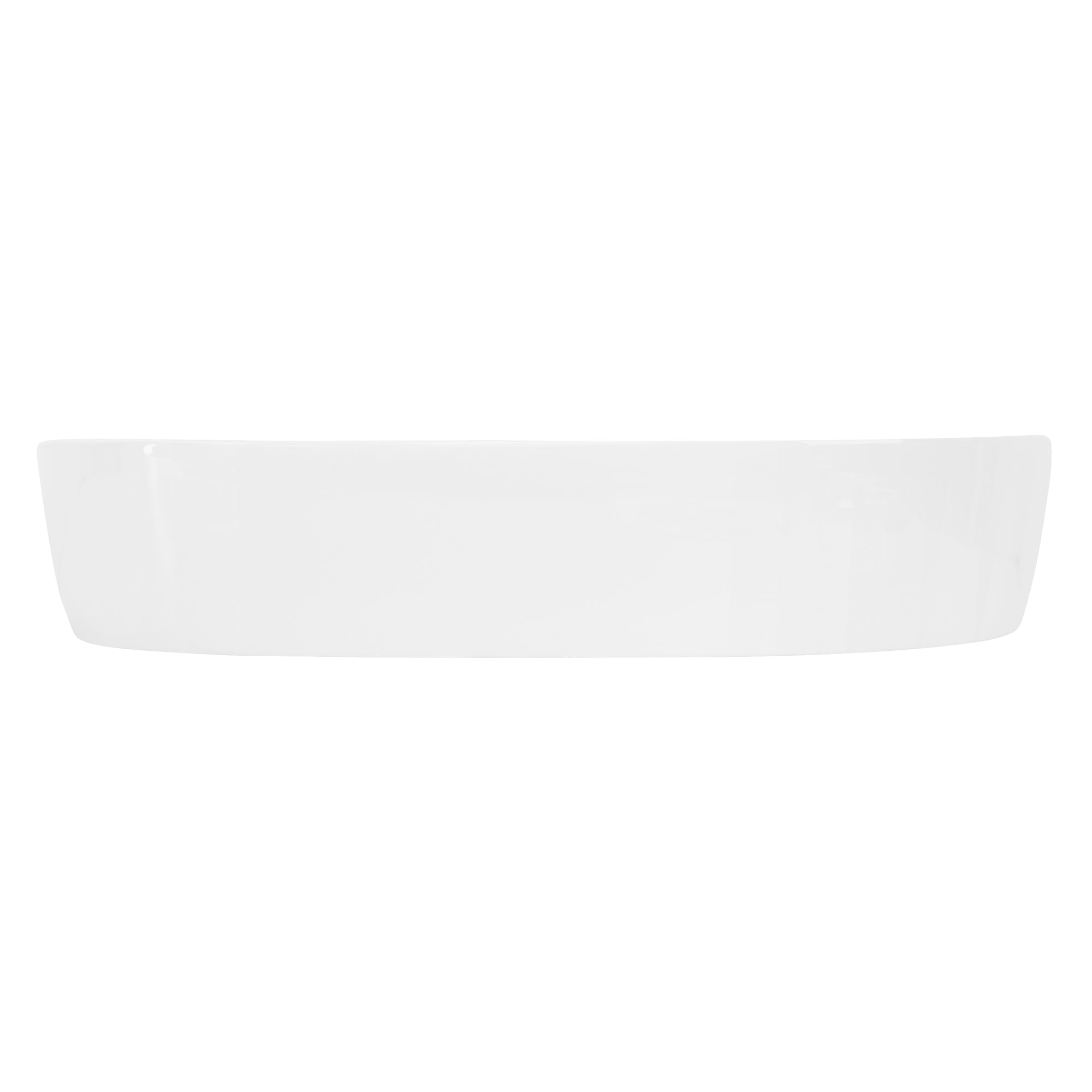 Witte wastafel op een houten plank.
