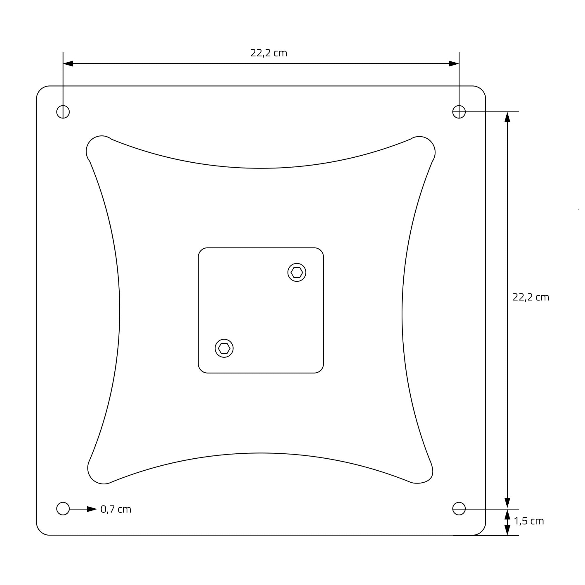 A technical drawing of a table leg with dimensions and details.
