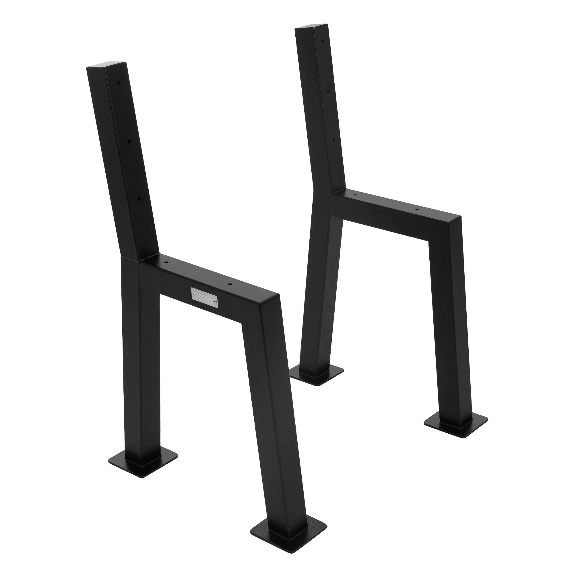 Zwei schwarze Tischbeine in einem minimalistischen Design.
