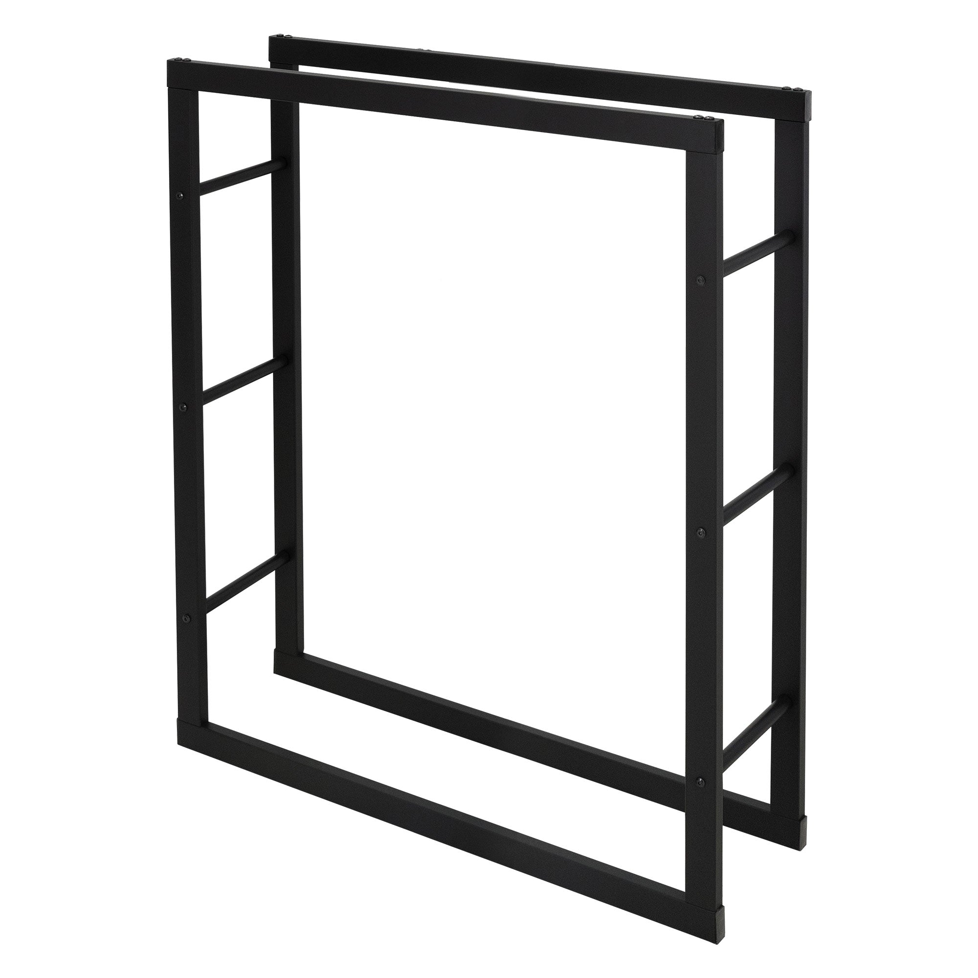 Black metal frame in an upright position, without additional objects.