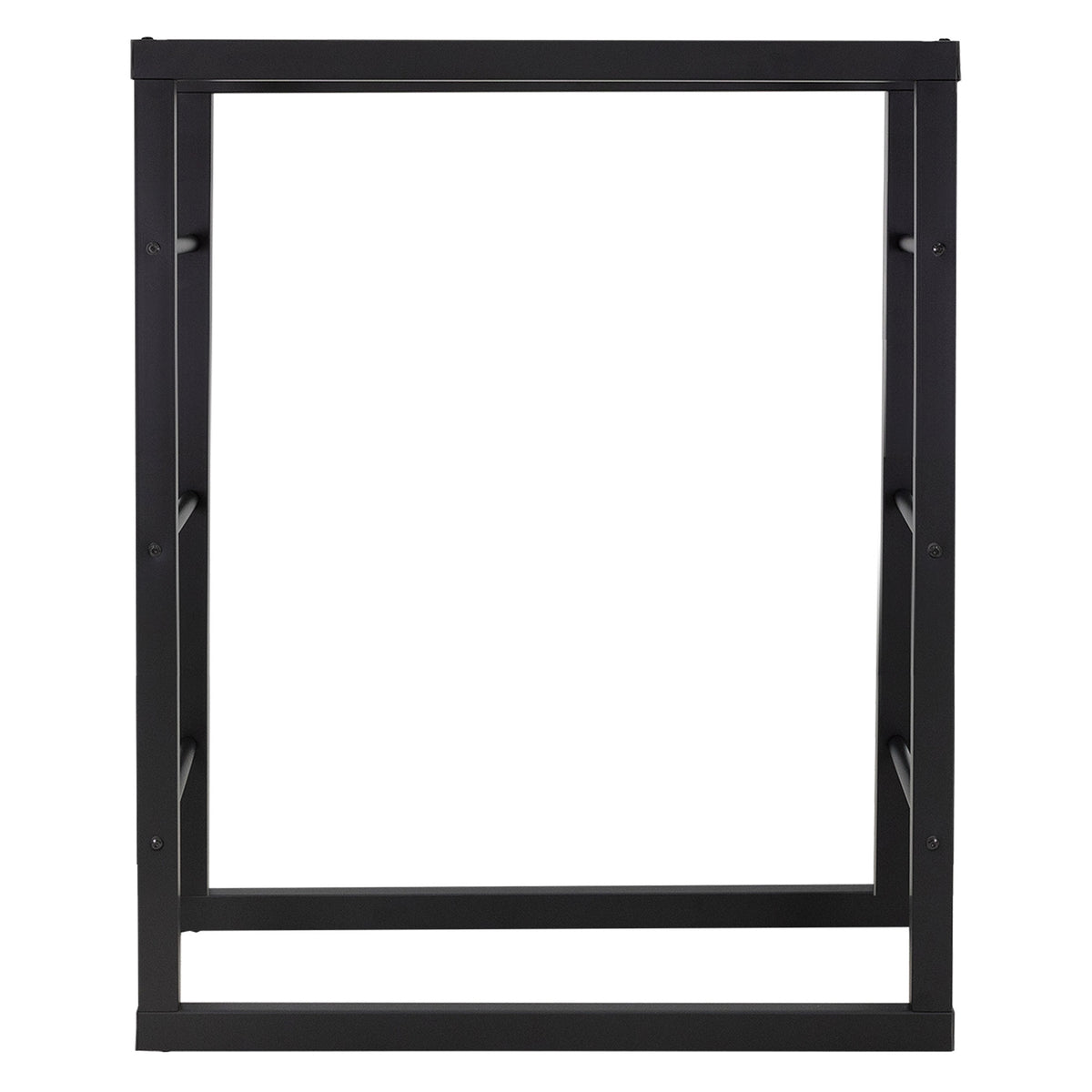 Black metal structure in rectangular shape.