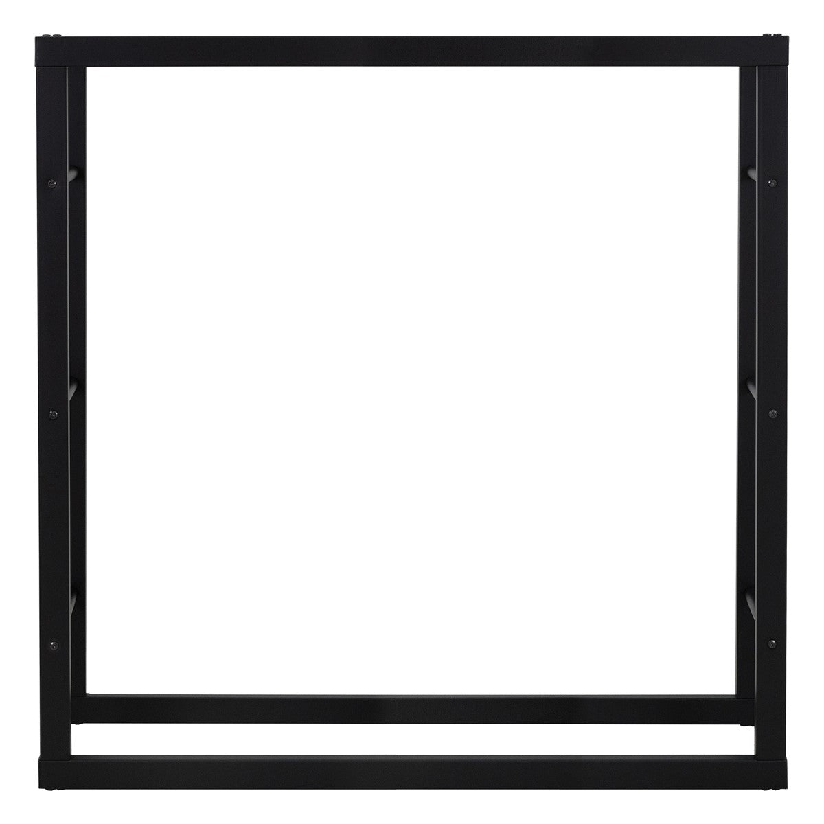 Un cadre métallique noir sans remplissage, rectangulaire et stable.