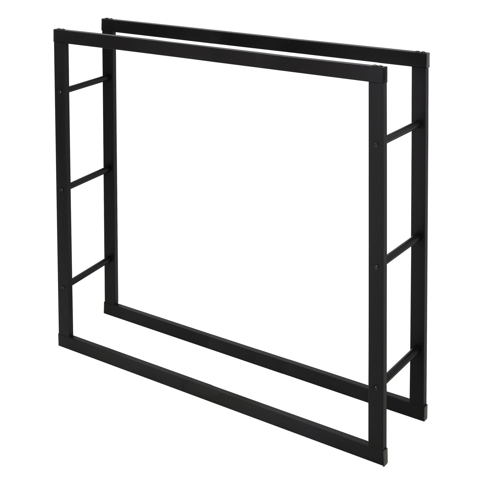 Black metal frame with two rectangular frames stacked on top of each other.