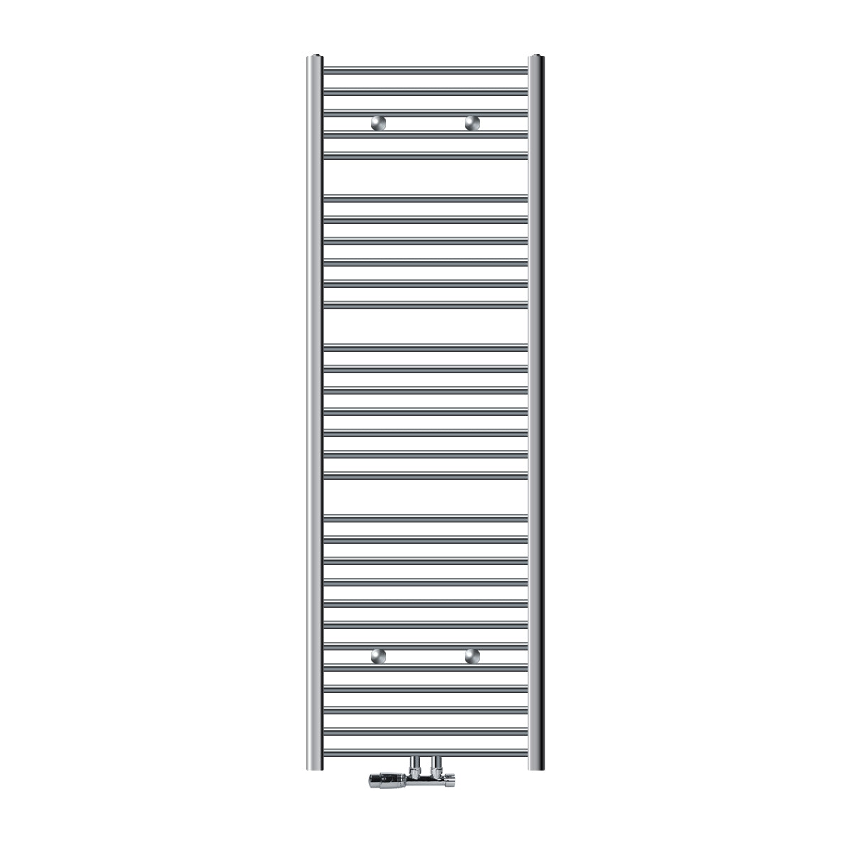 A large, chrome radiator with many horizontal slats.