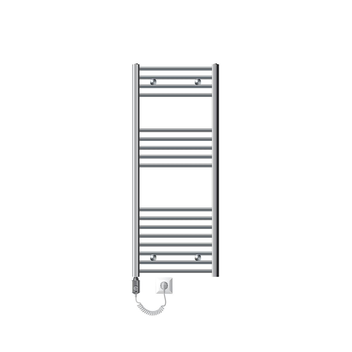 A vertical towel warmer with multiple heating rods.