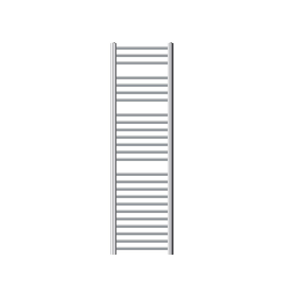 Sèche-serviettes moyen avec plusieurs barres horizontales en finition chrome.