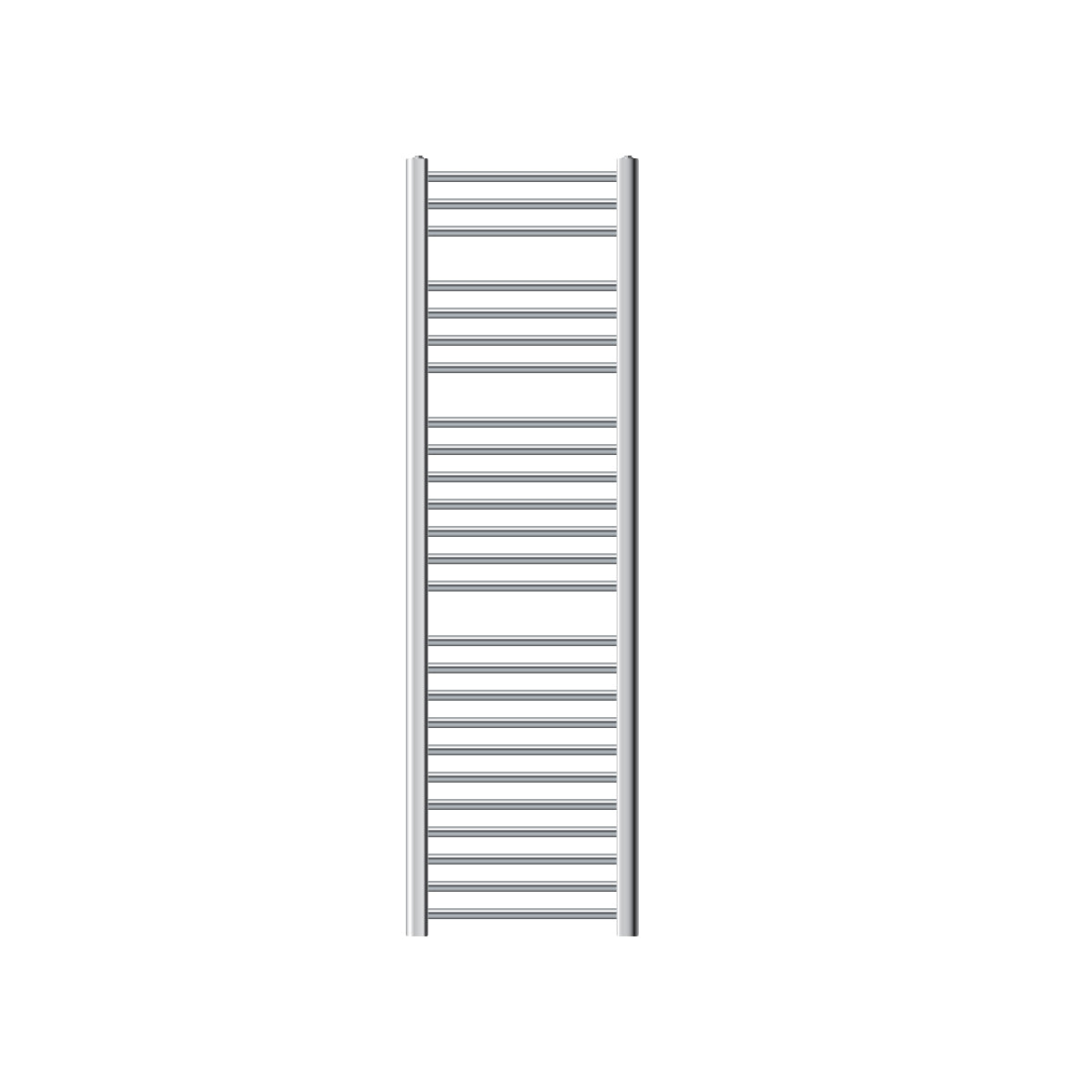 Medium towel warmer with several horizontal bars in chrome finish.