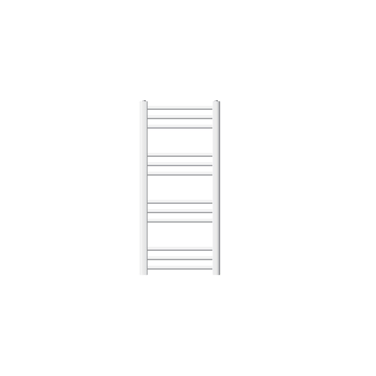 White towel radiator with several horizontal bars.